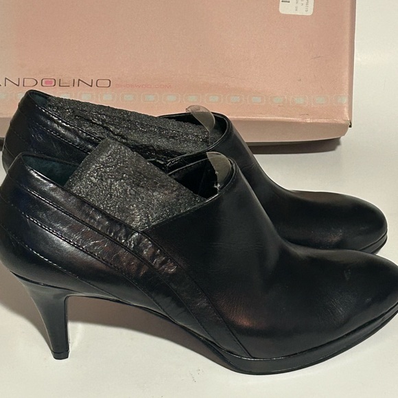 Black Leather Heeled Boots - Picture 3 of 5